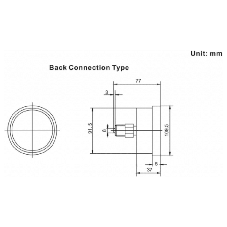 PG100-F-010-B, 100mm, 1/2" BSPP, 0-10 Bar | Timalco Hydraulics