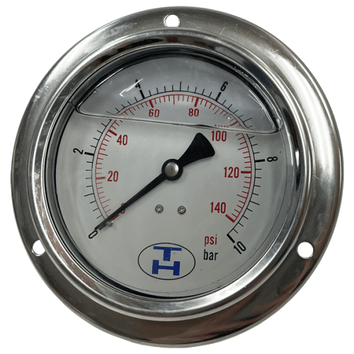 100mm Rear Entry Flange Mount Pressure Gauges